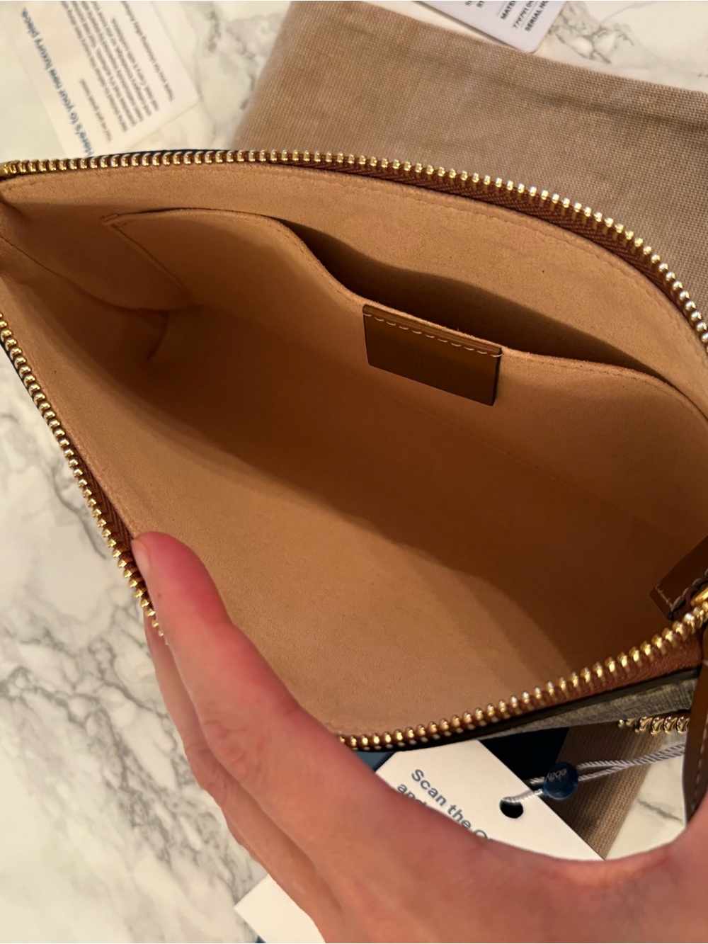 Gucci GG Supreme Canvas Chain Shoulder Bag Wristlet Clutch - Picture 6 of 12